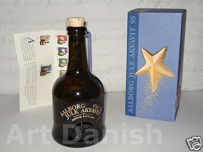 Julesnaps Jule akvavit Aalborg 1995 uåbnet 